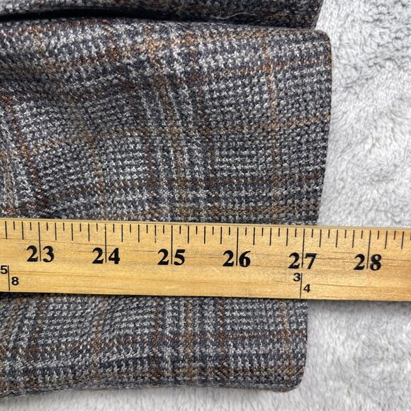 Joseph Abboud Blazer Jacket Mens 50L Brown Gray Plaid Wool Single Breasted - Picture 15 of 16